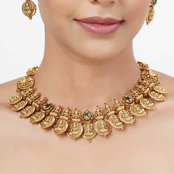 22k Gold Plated Tarini Mahati Necklace set
