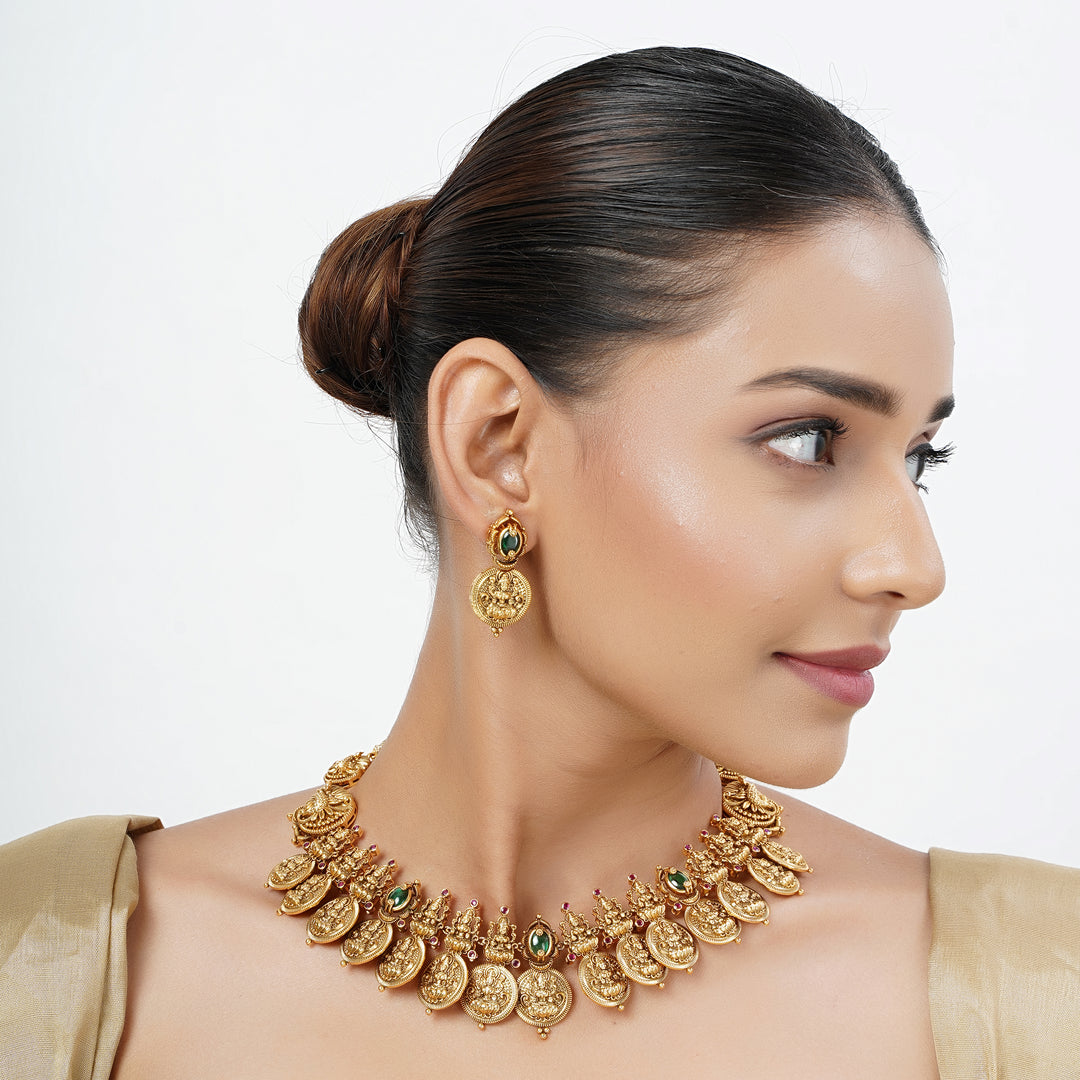 22k Gold Plated Tarini Mahati Necklace set