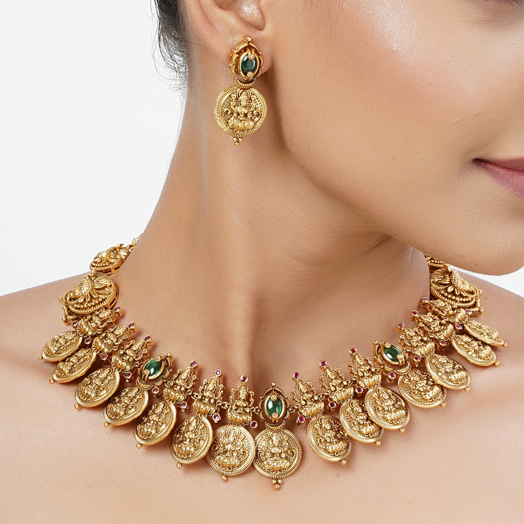 22k Gold Plated Tarini Mahati Necklace set