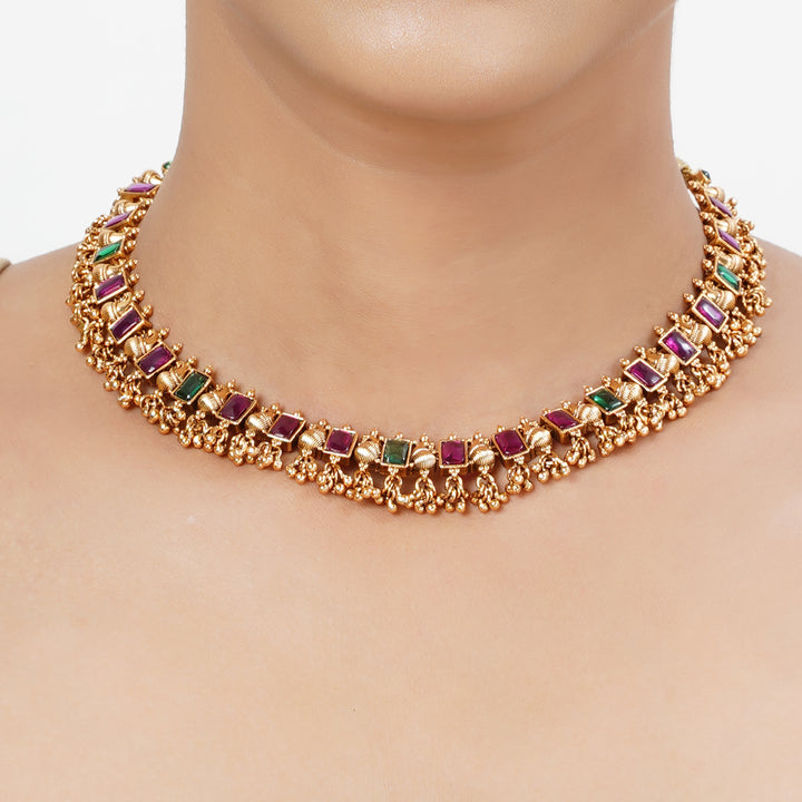 22k Gold Plated Tarini Maithili Necklace set