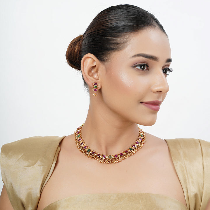 22k Gold Plated Tarini Maithili Necklace set