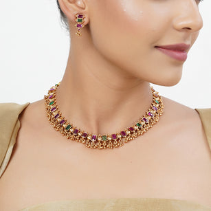 22k Gold Plated Tarini Maithili Necklace set