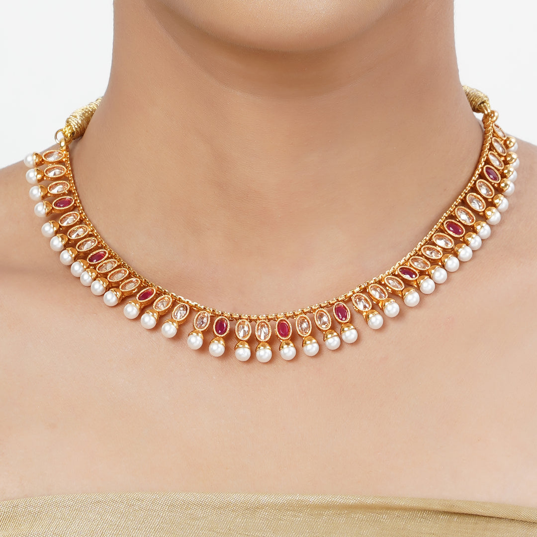 22k Gold Plated Tarini Mokshita Necklace set
