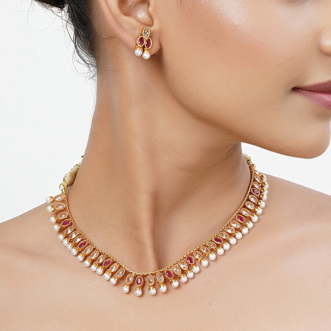 22k Gold Plated Tarini Mokshita Necklace set