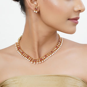 22k Gold Plated Tarini Mokshita Necklace set