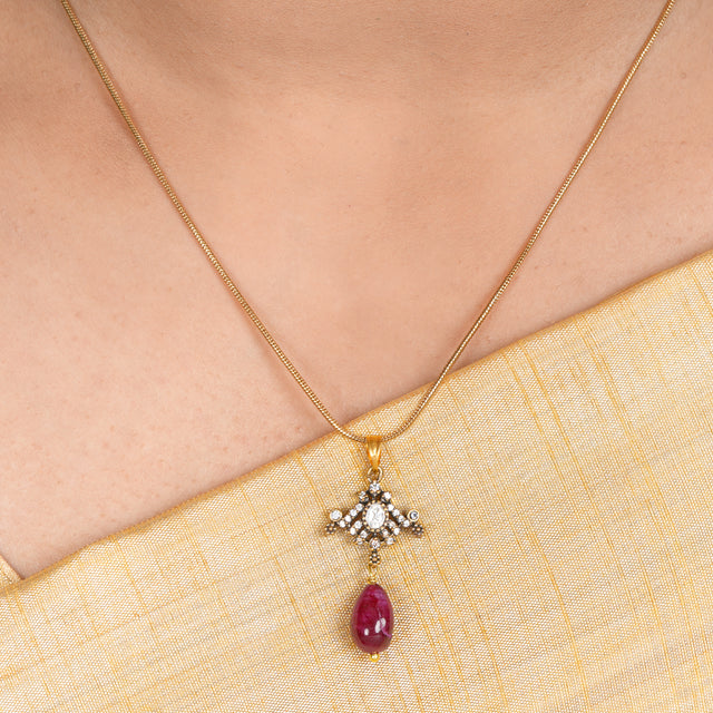 22k Gold Plated Amolya Kanira Pendant Set