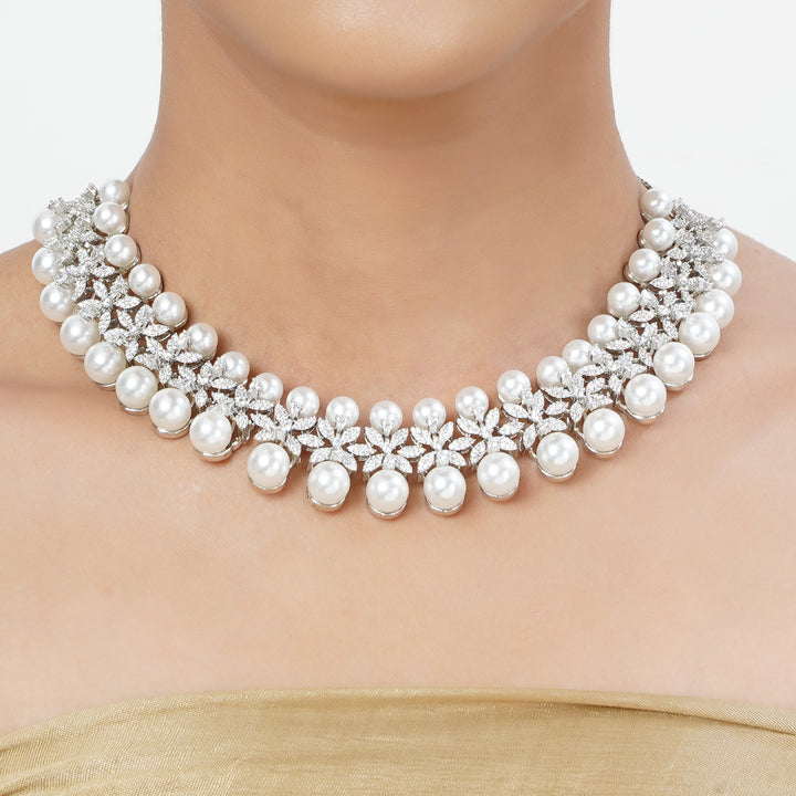 Silver Tarini Nayana Necklace set