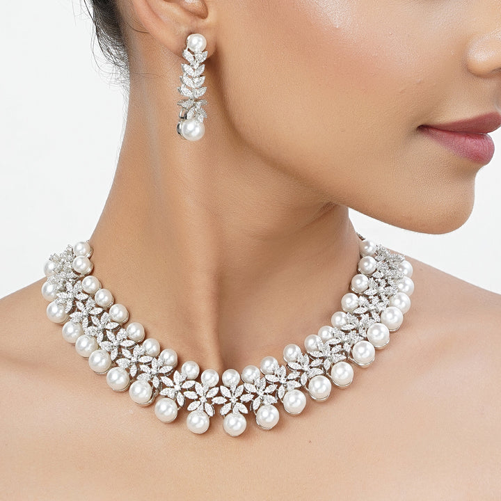 Silver Tarini Nayana Necklace set