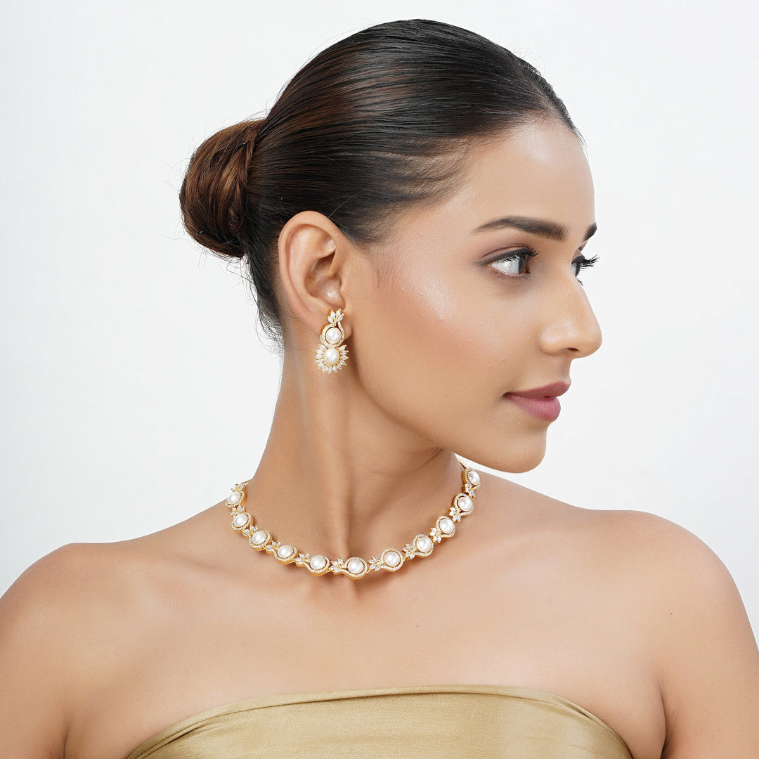 22k Gold Plated Tarini Niharika Necklace set