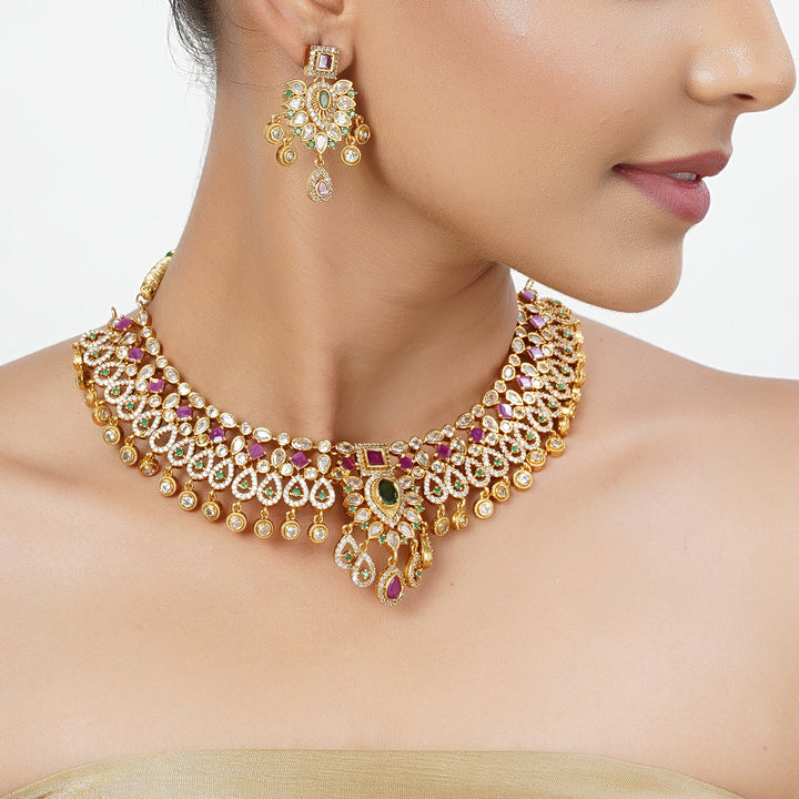 22k Gold Plated Tarini Nirali Necklace set