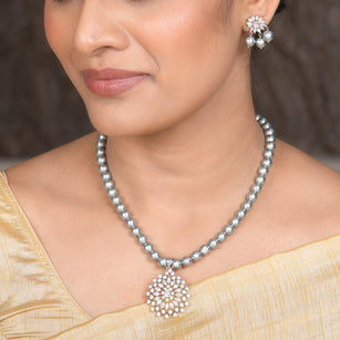 22k Gold Plated Amolya Dyumati Pendant Set