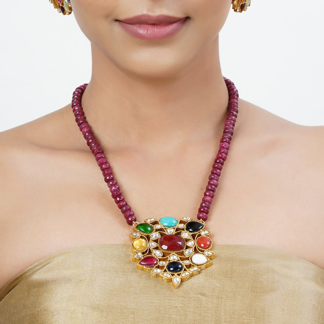 22k Gold Plated Tarini Nitya Necklace set