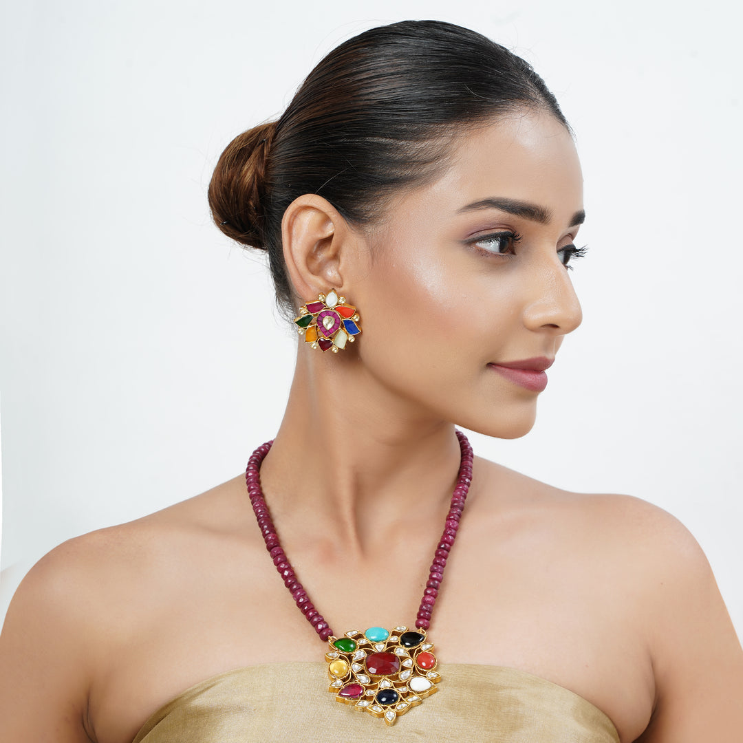 22k Gold Plated Tarini Nitya Necklace set