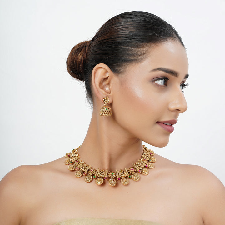 22k Gold Plated Tarini Oorja Necklace set