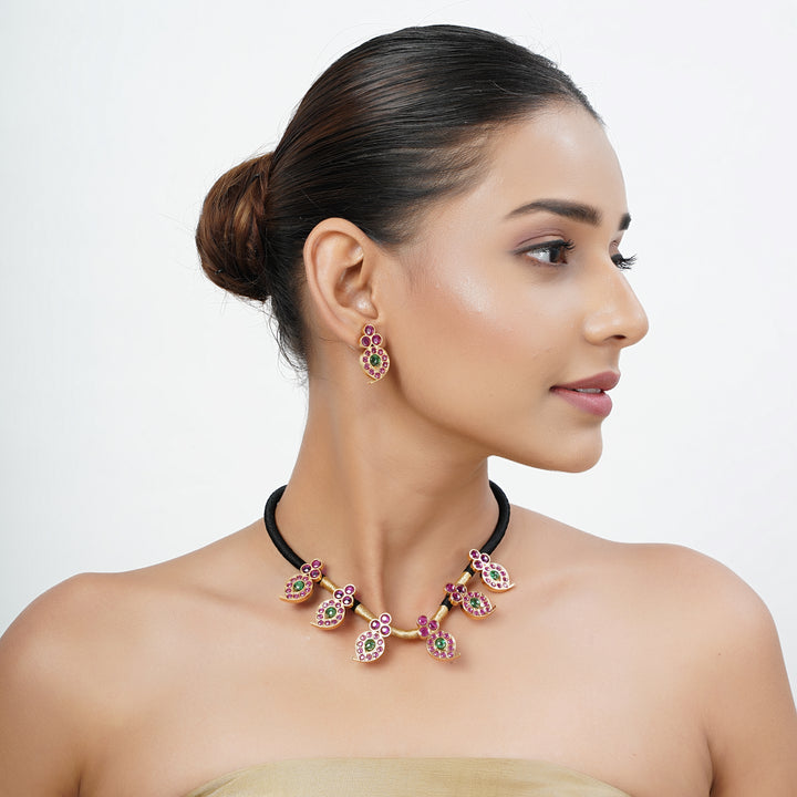 22k Gold Plated Tarini Padmika Necklace set