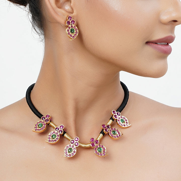 22k Gold Plated Tarini Padmika Necklace set