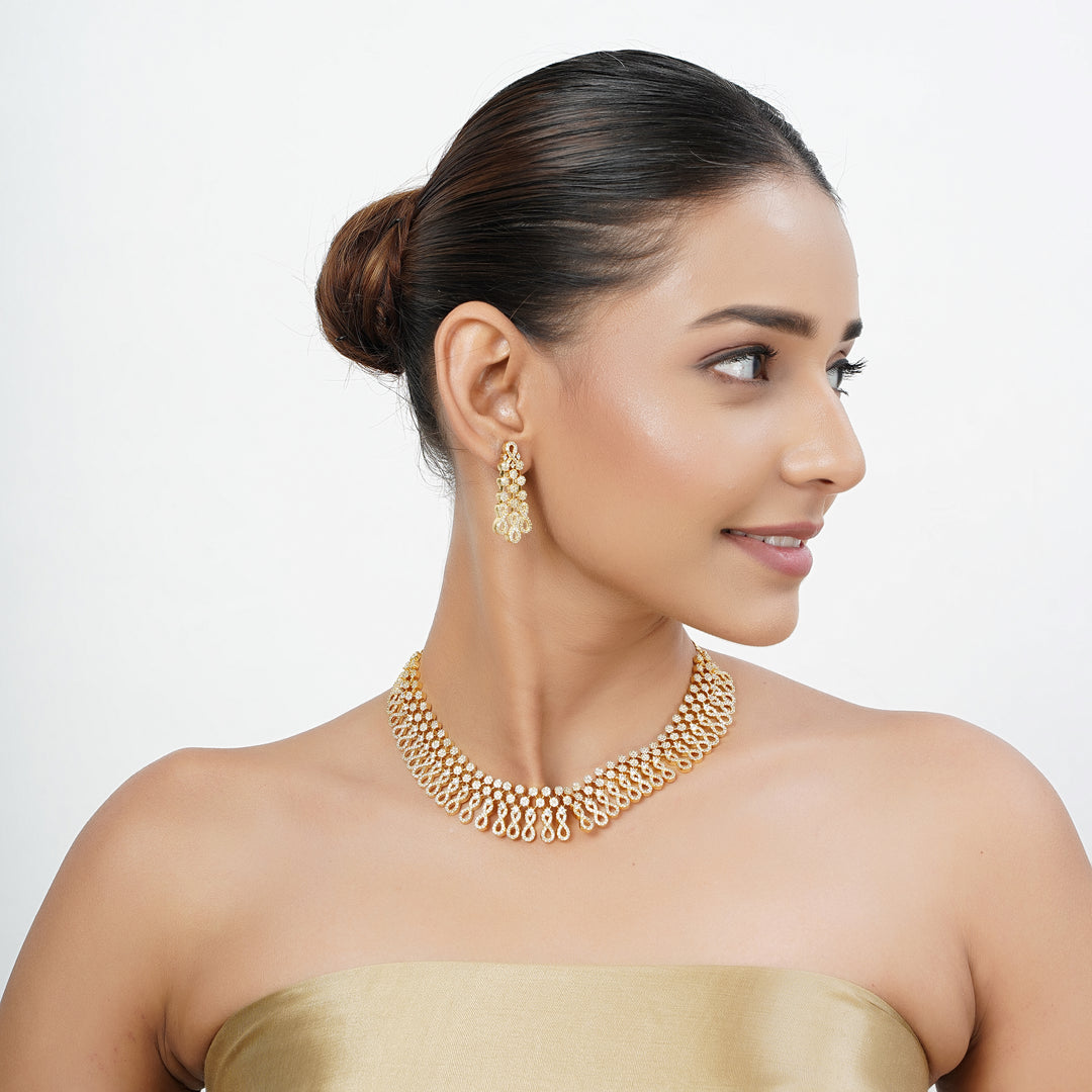 22k Gold Plated Tarini Parnika Necklace set