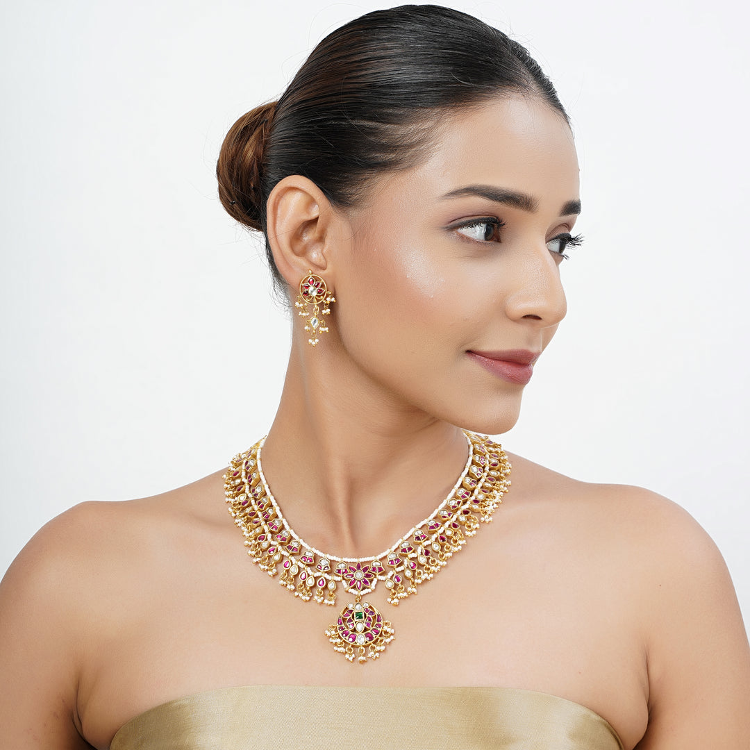 22k Gold Plated Tarini Pihu Necklace set