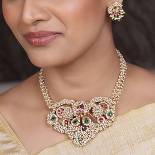 22k Gold Plated Amolya Rajitha Necklace Set