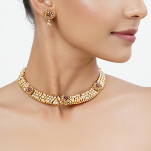 22k Gold Plated Tarini Prakriti Necklace set