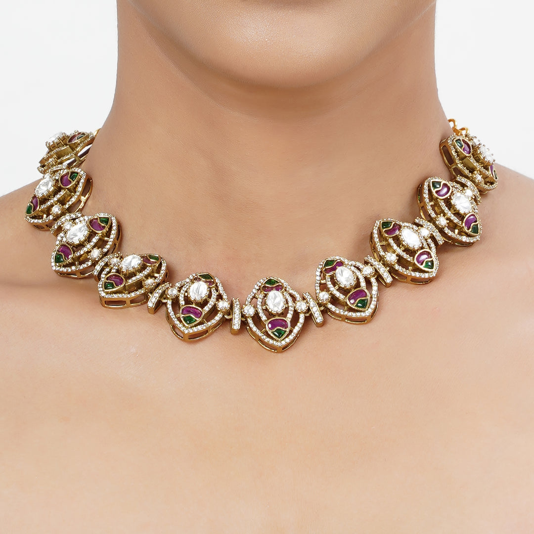 Antique Gold  Tarini Rakhi Necklace set