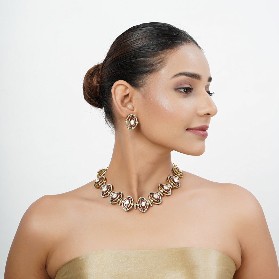 Antique Gold  Tarini Rakhi Necklace set