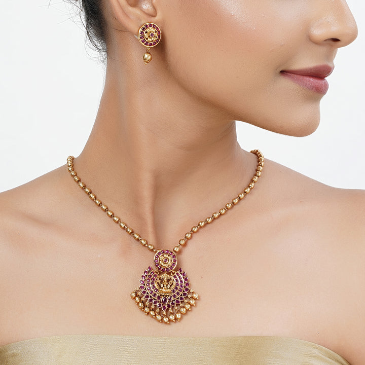 22k Gold Plated Tarini Riddhima Necklace set