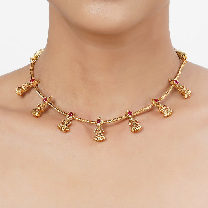 22k Gold Plated Tarini Rijula Necklace set