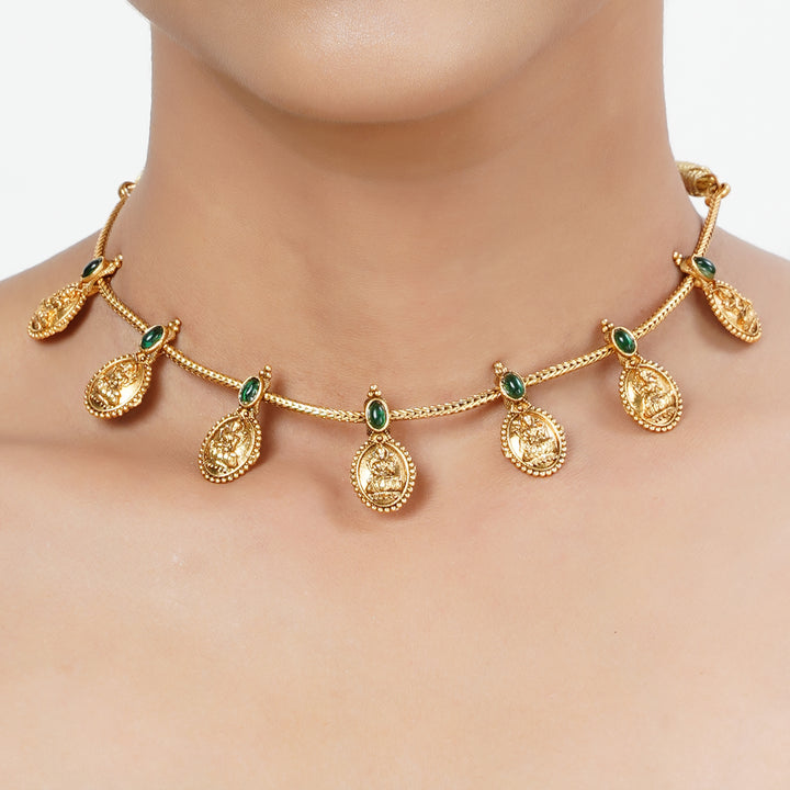 22k Gold Plated Tarini Saanjh Necklace set