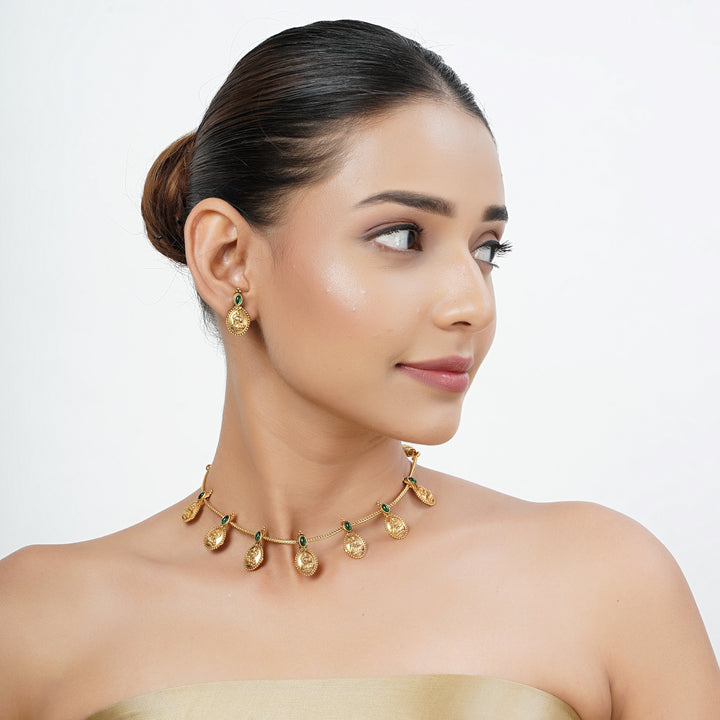 22k Gold Plated Tarini Saanjh Necklace set