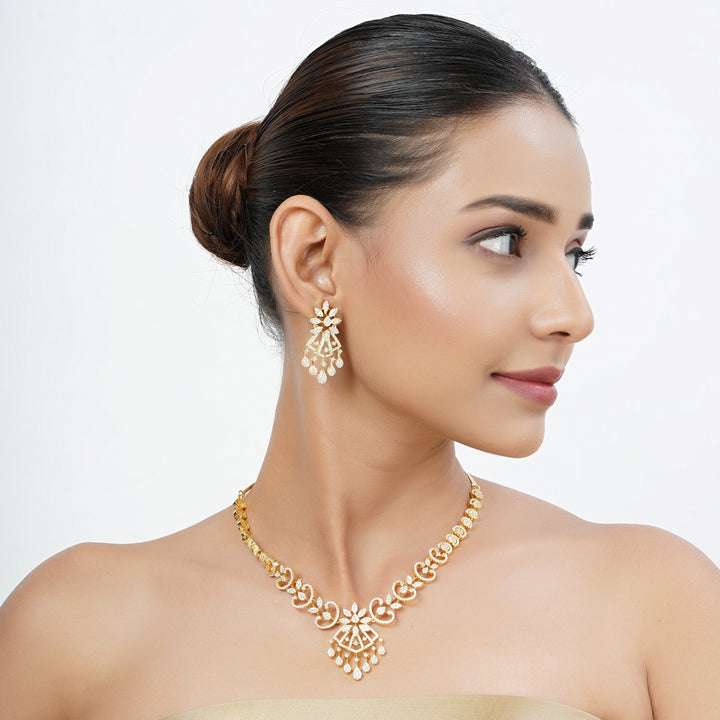 22k Gold Plated Tarini Saanvika Necklace set
