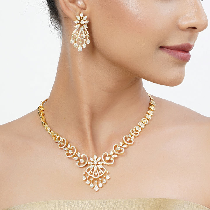 22k Gold Plated Tarini Saanvika Necklace set