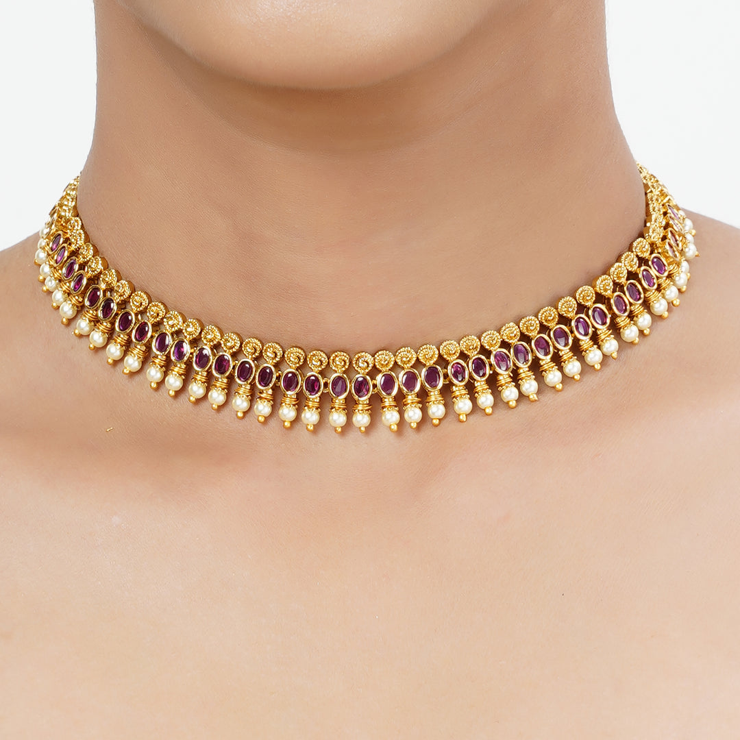 22k Gold Plated Tarini Sanyukta Necklace set