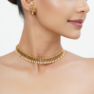 22k Gold Plated Tarini Sanyukta Necklace set