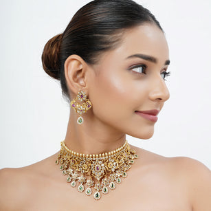 22k Gold Plated Tarini Shanaya Necklace set
