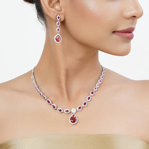 Silver Tarini Sharmila Necklace set