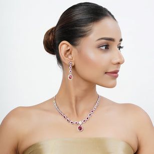 Silver Tarini Sharmila Necklace set