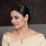 22k Gold Plated Amolya Kumudra Pendant Set