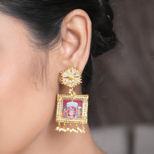 22k Gold Plated Krishna Mukut Earring