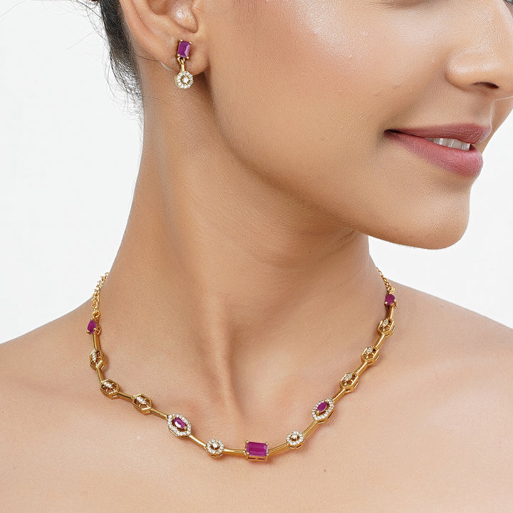 22k Gold Plated Tarini Suhani Necklace set