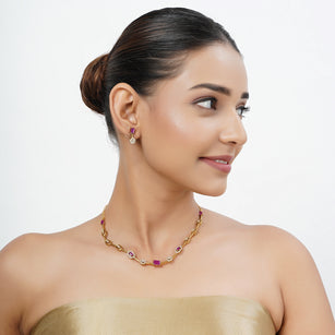 22k Gold Plated Tarini Suhani Necklace set