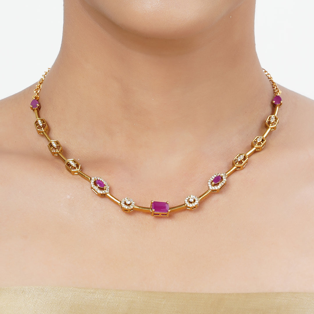 22k Gold Plated Tarini Suhani Necklace set