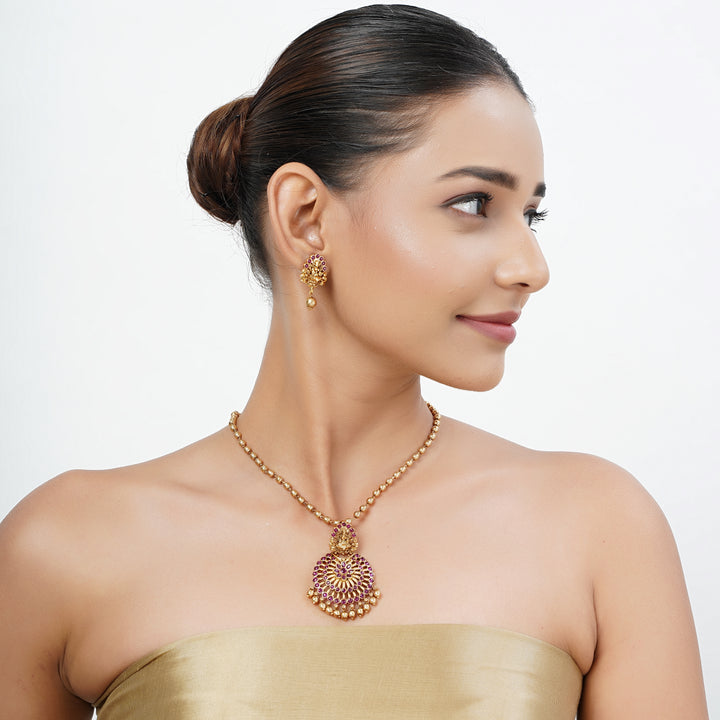 22k Gold Plated Tarini Surabhi Necklace set