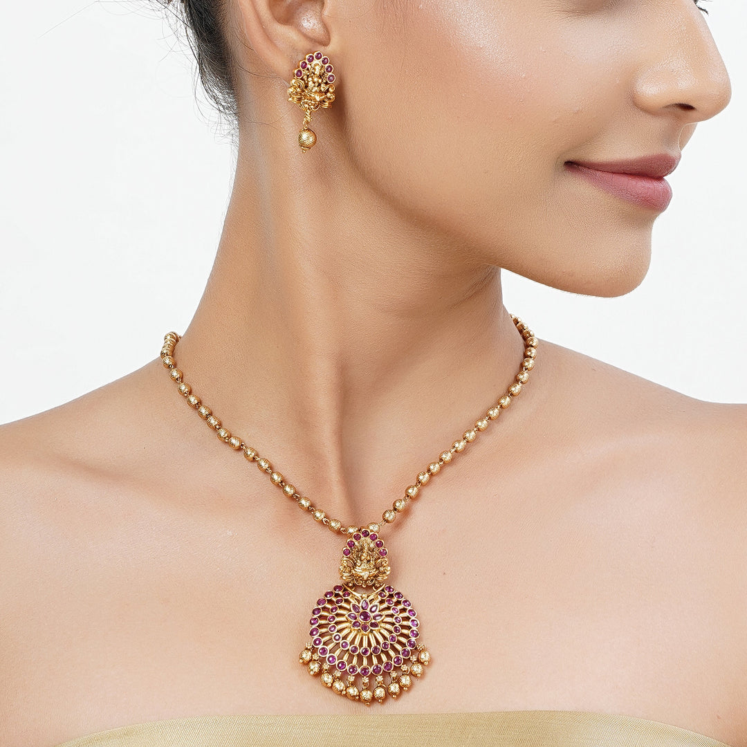 22k Gold Plated Tarini Surabhi Necklace set