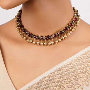 22k Gold Plated Sankranti Eiliyah Necklace Set