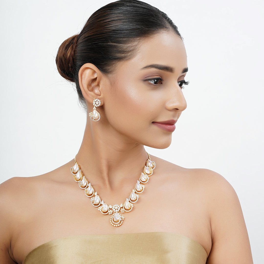 22k Gold Plated Tarini Tarisha Necklace set