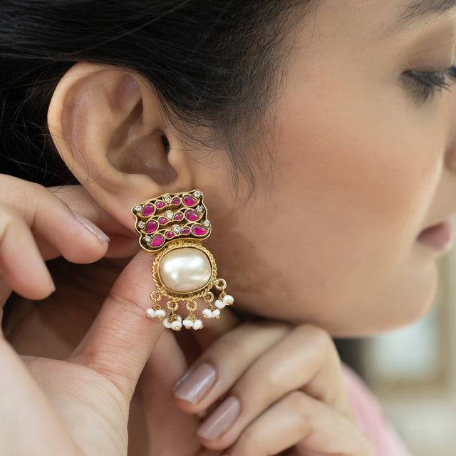 22k Gold Plated Rohini Ear Studs