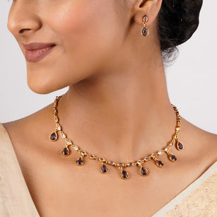 22k Gold Plated Sankranti Lavisha Necklace Set