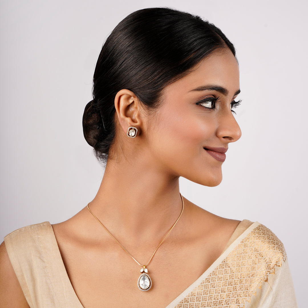 22k Gold Plated Sankranti Nirali Pendant Set