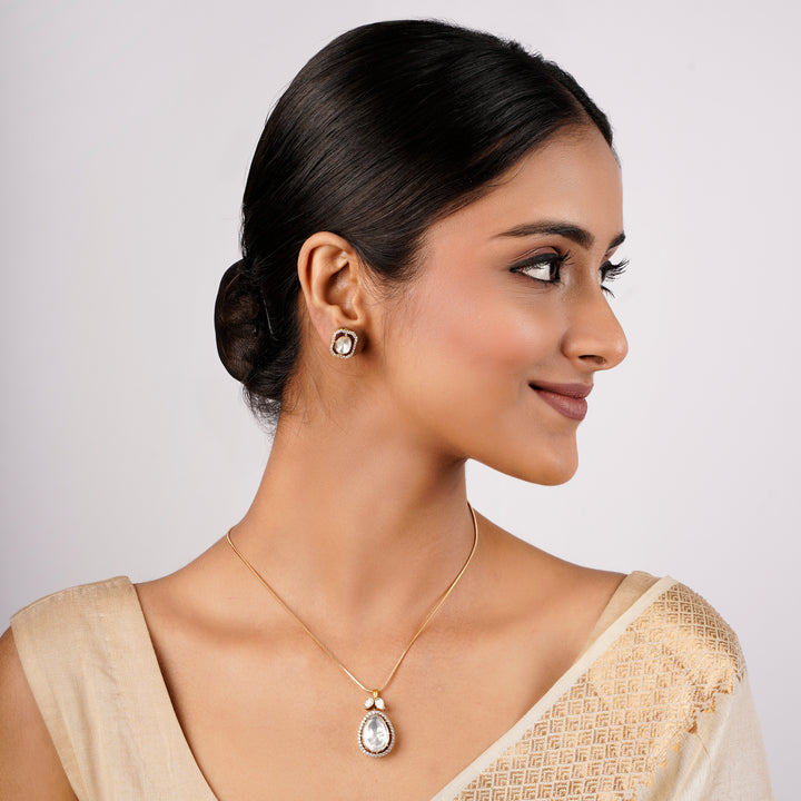22k Gold Plated Sankranti Nirali Pendant Set